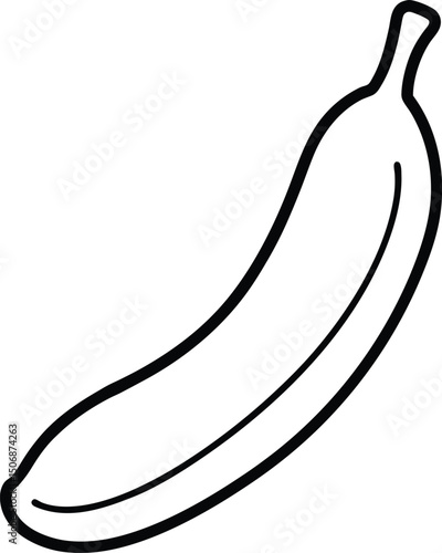 Chocolate Dipped Banana Dessert Food Element Line Art Vector Illustration