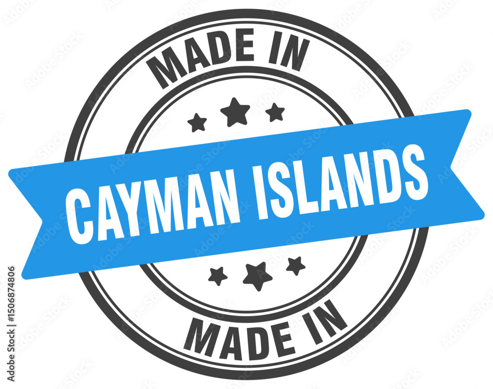 Fototapeta premium Made in Cayman Islands round sign. Made in Cayman Islands stamp.