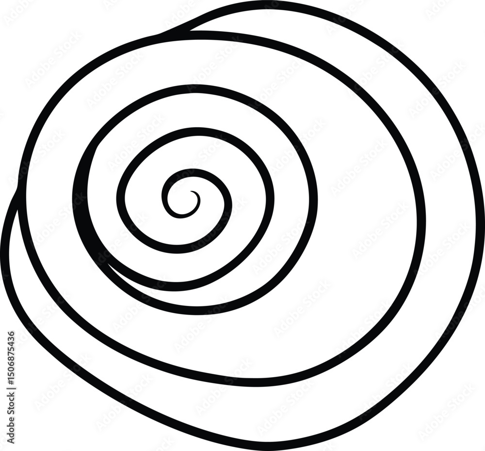 Cinnamon Roll Swirl Breakfast Dessert Line Art Vector Illustration Cinnamon Roll Swirl Breakfast Dessert Line Art Vector Illustration