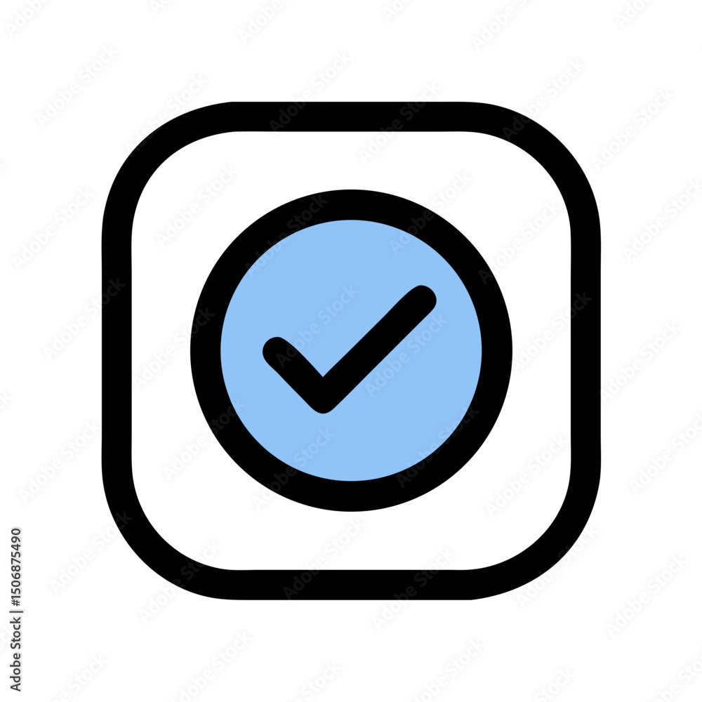 Check mark icon inside circle against White Background Check mark icon inside circle against White Background