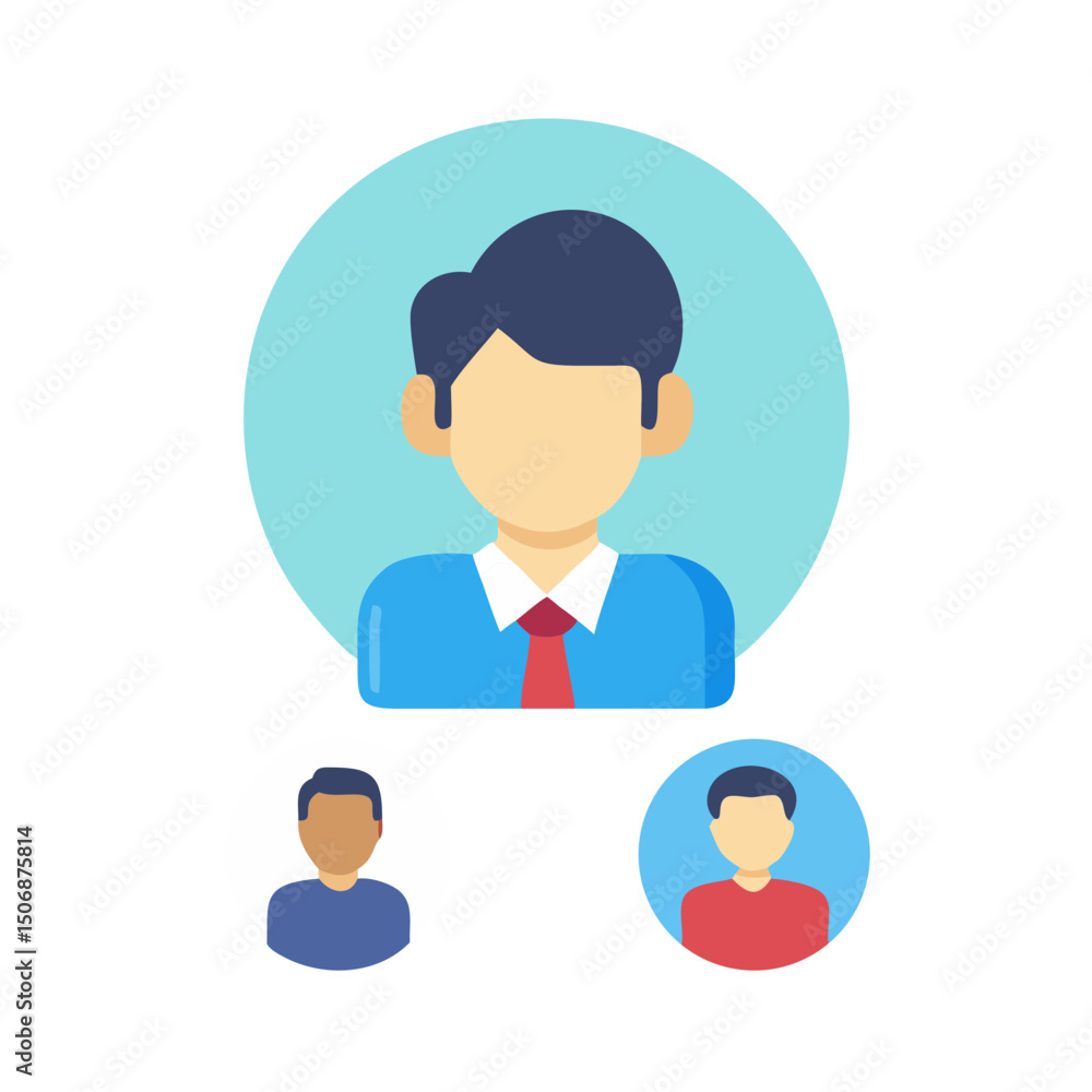 Corporate hierarchy illustration with team lead and subordinates Corporate hierarchy illustration with team lead and subordinates