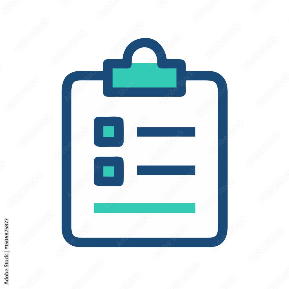 Digital clipboard icon with check boxes in flat design Digital clipboard icon with check boxes in flat design