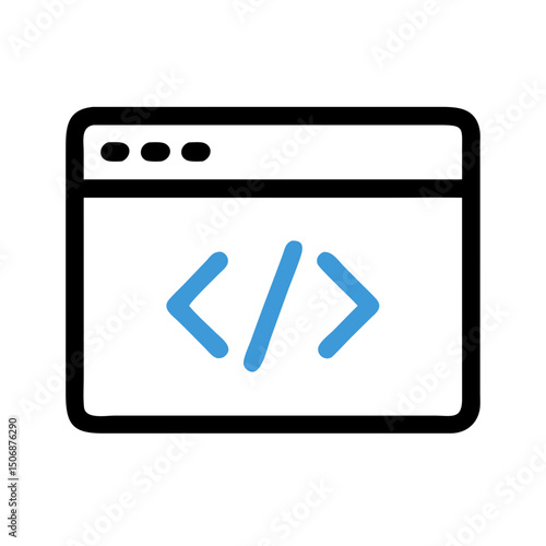 Free Download Code symbol illustration in blue against a White Background - GFXLoad