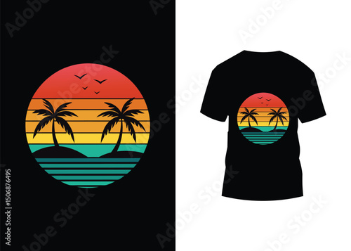 Vector illustration of a couple and woman in traditional costume on a blank black t-shirt design template for fashion print wear
