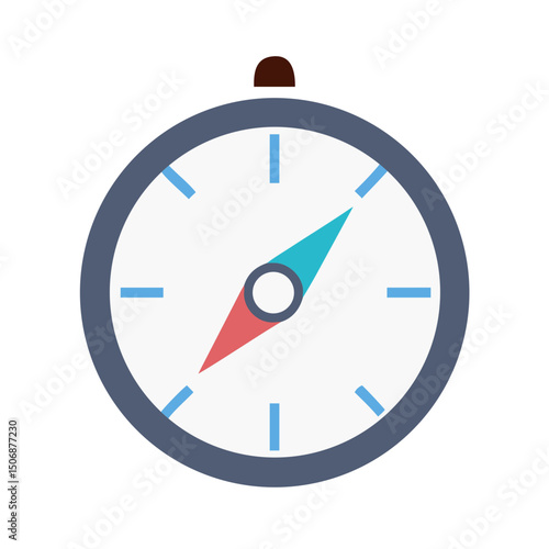 Free Download Simple flat compass illustration on White Background pointing north - GFXLoad