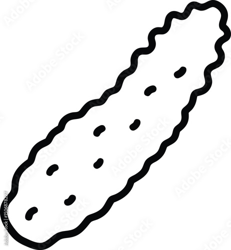 Crispy Veggie Tempura Snack Appetizer Line Art Vector Illustration