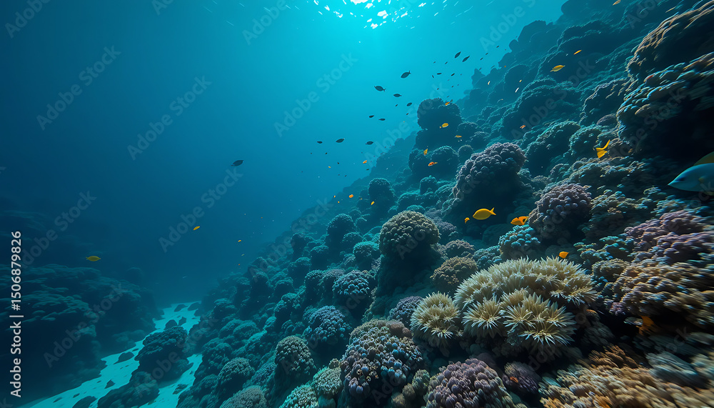 Fototapeta premium Vibrant Underwater Coral Reef Ecosystem A Stunning View of Marine Life