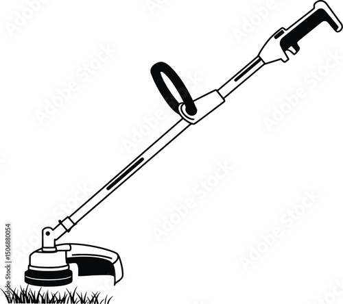 Weed Eater Vector Illustration Gardening Tool Graphics