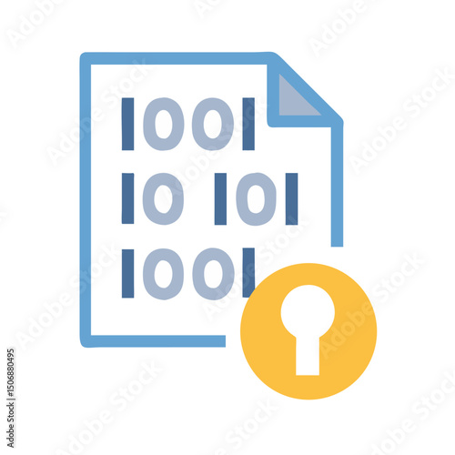 Secured digital document with binary code and key lock