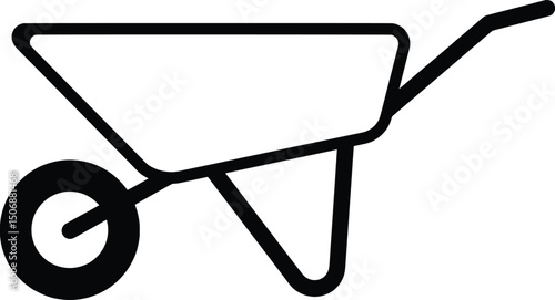 Wheelbarrow Vector Illustration Gardening Tool Icon