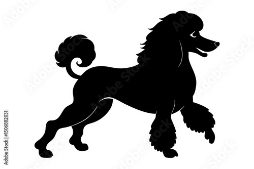 Poodle Silhouette Graceful Canine Companion Dog Breed Elegant Pet Design