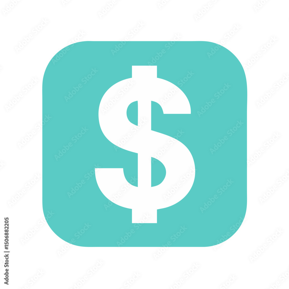 Simple dollar icon on square, financial vector design Simple dollar icon on square, financial vector design
