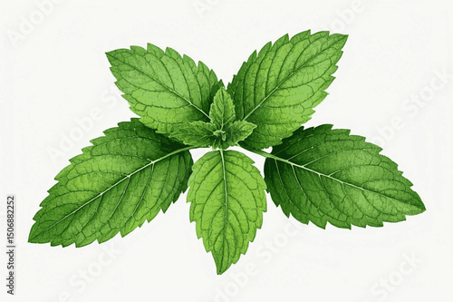 Sunlit Zest, Herbal Hush herb lemon balm isolated watercolor vector illustration svg