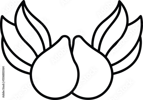 Garlic Parmesan Wing Chicken Snack Sketch Line Art Vector Illustration