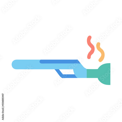 Smoking pipe with colorful smoke on a White Background