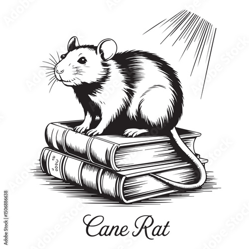 mouse and book vector
