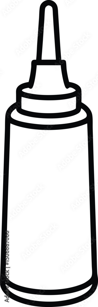 Obraz premium Ketchup Bottle Sauce Container Sketch Line Art Vector Illustration