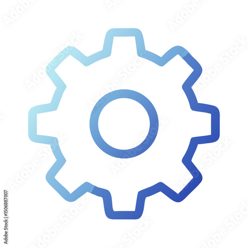 Blue gradient gear graphic on dark background illustration