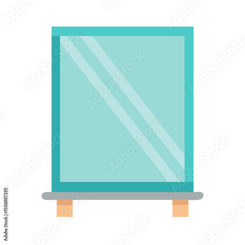 Minimalist standing mirror with simple design and soft colors