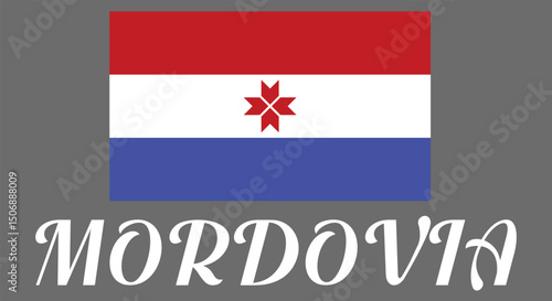Republic of Mordovia flag vector illustration isolated on white background. Russia oblast flag. Mordovia flag. Russian federation territory.
