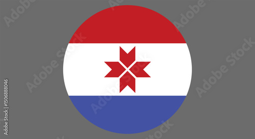 Republic of Mordovia flag vector illustration isolated on white background. Russia oblast flag. Mordovia flag. Russian federation territory.