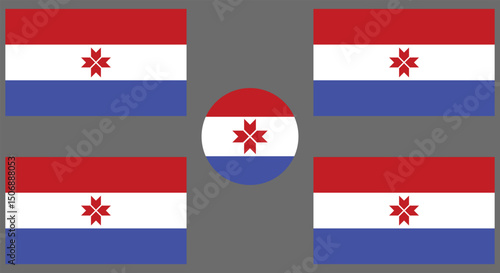 Republic of Mordovia flag vector illustration isolated on white background. Russia oblast flag. Mordovia flag. Russian federation territory.