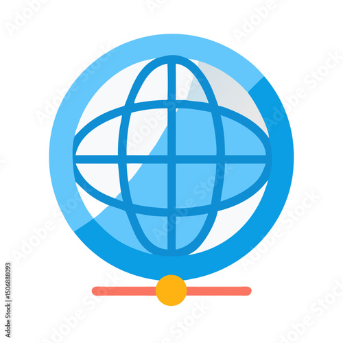 Global network icon design for technology and communication concept