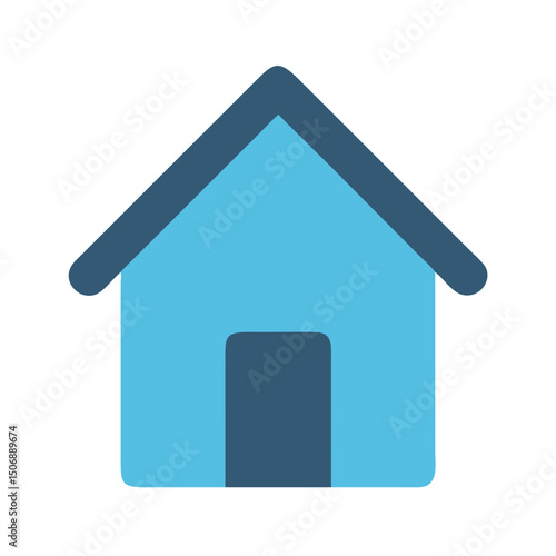 Blue house icon against White Background representing home