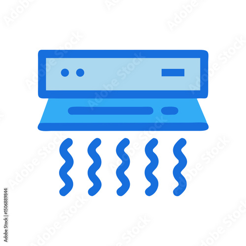 Ventilation system graphic design, modern blue air cleaner appliance