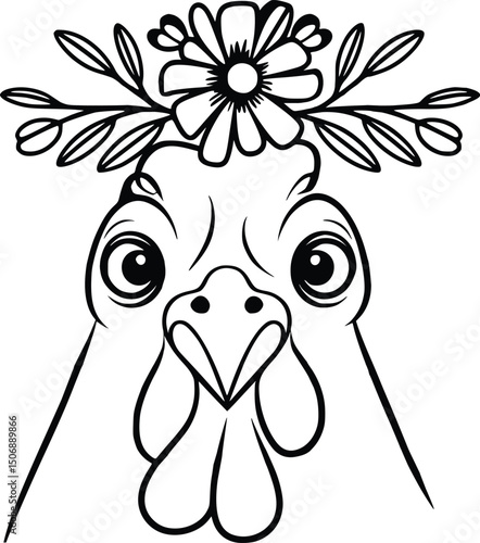 Floral Chicken Svg, Chicken Svg, Chicken Farm Svg, Floral Chicken Silhouette Svg File