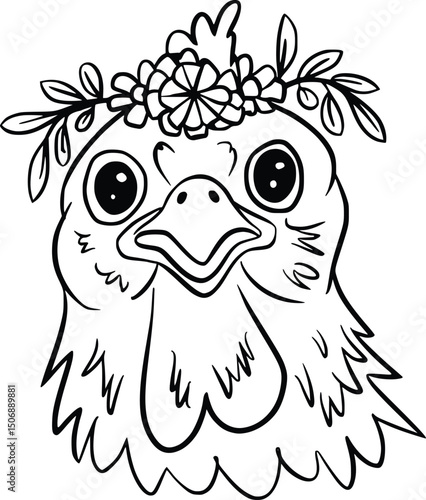 Floral Chicken Svg, Chicken Svg, Chicken Farm Svg, Floral Chicken Silhouette Svg File