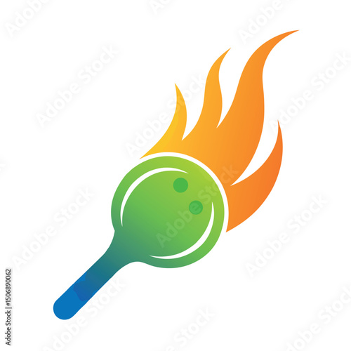 Paddle and Flame Vector Graphic Design Sport Fire Illustration