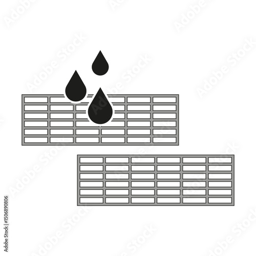 Waterdrop icon. Ceramic tile layout. Floor surface graphic. Vector element.