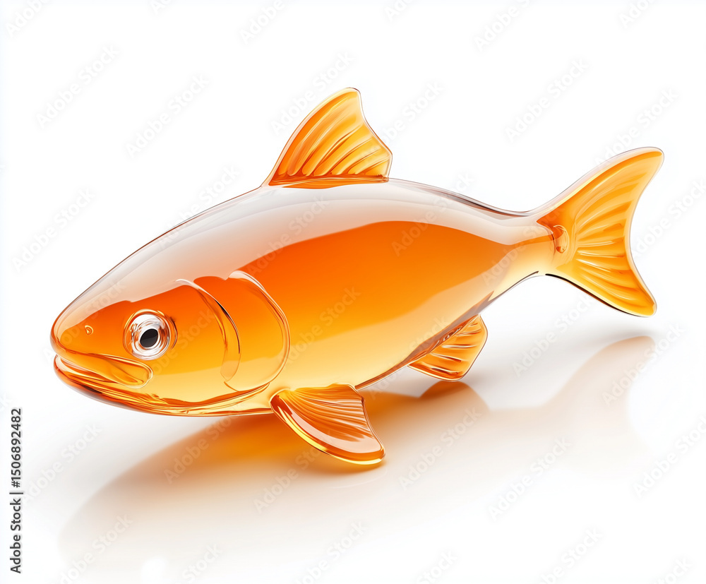 Fototapeta premium An Elegant Goldfish Displaying Its Exquisite Features in a Captivating Light.