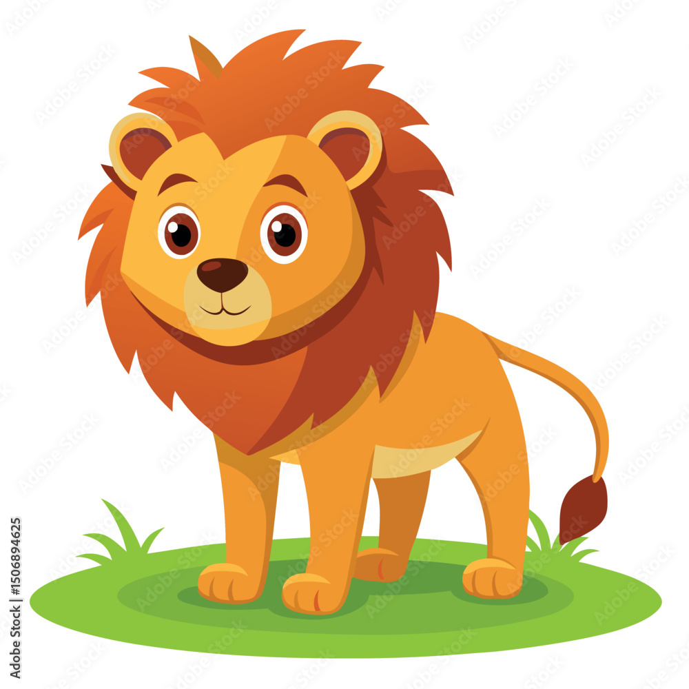 Cartoon Lion Vector Illustration Animal Graphic Design Clipart
