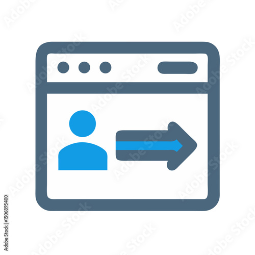 User migration process on a website graphic illustration