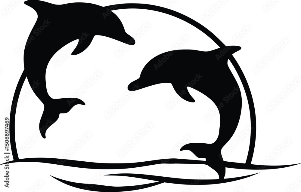 Obraz premium About Dolphin Svg, Dolphin SVG Silhouette Graphic