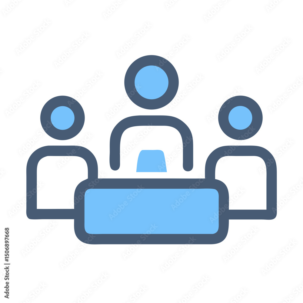 Fototapeta premium Team meeting icon symbolizing collaboration and decision making process
