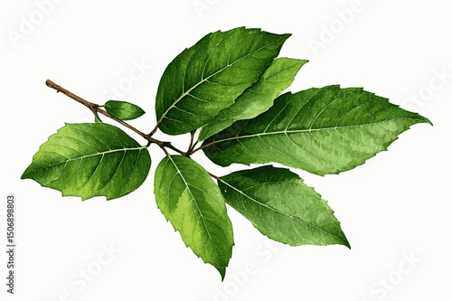 Botanical Resilience: Bay’s Glow herb bay leaf isolated watercolor vector illustration svg