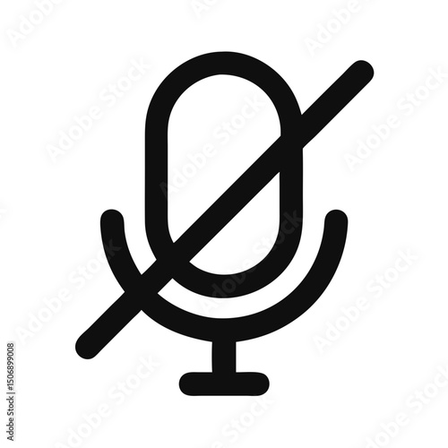 Muted microphone vector icon on White Background illustration graphic