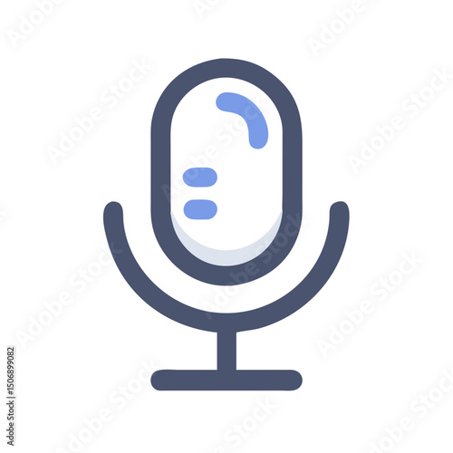 Simple Microphone Illustration Against White Background for Audio Recordings