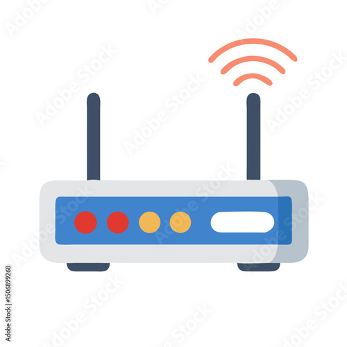 Vector wifi router illustration in flat design style