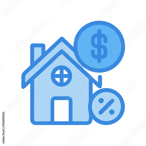 House icon with money symbol and percentage sign