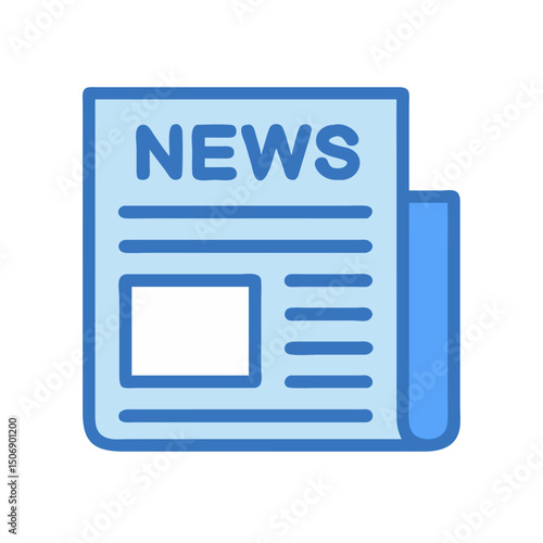 Flat design illustration of a newspaper icon concept