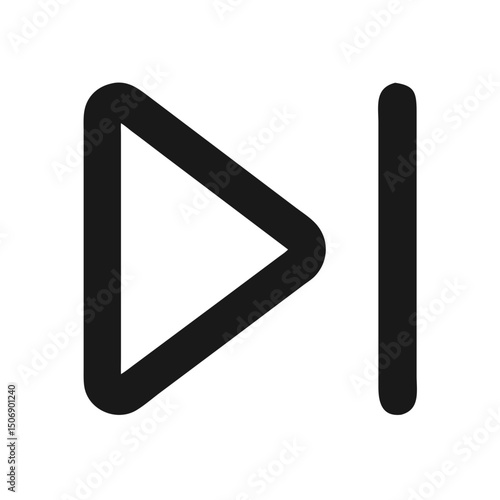 Black forward skip media player icon isolated element
