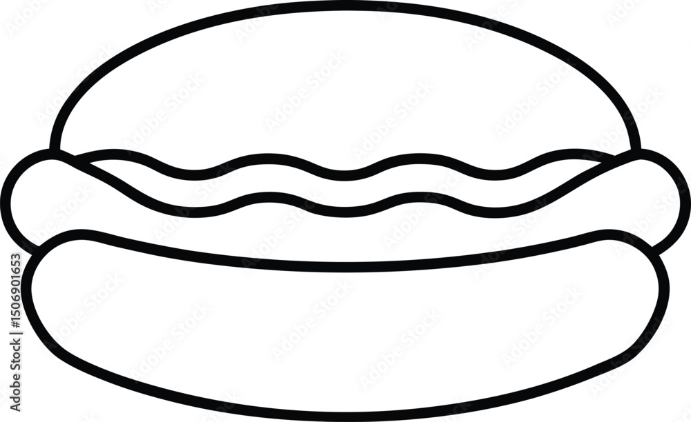 Mini Sausage Slider Savory Sandwich Bite Sketch Line Art Vector Illustration Mini Sausage Slider Savory Sandwich Bite Sketch Line Art Vector Illustration