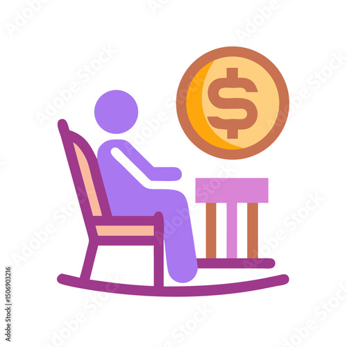Stylized illustration of retirement savings and financial planning concept