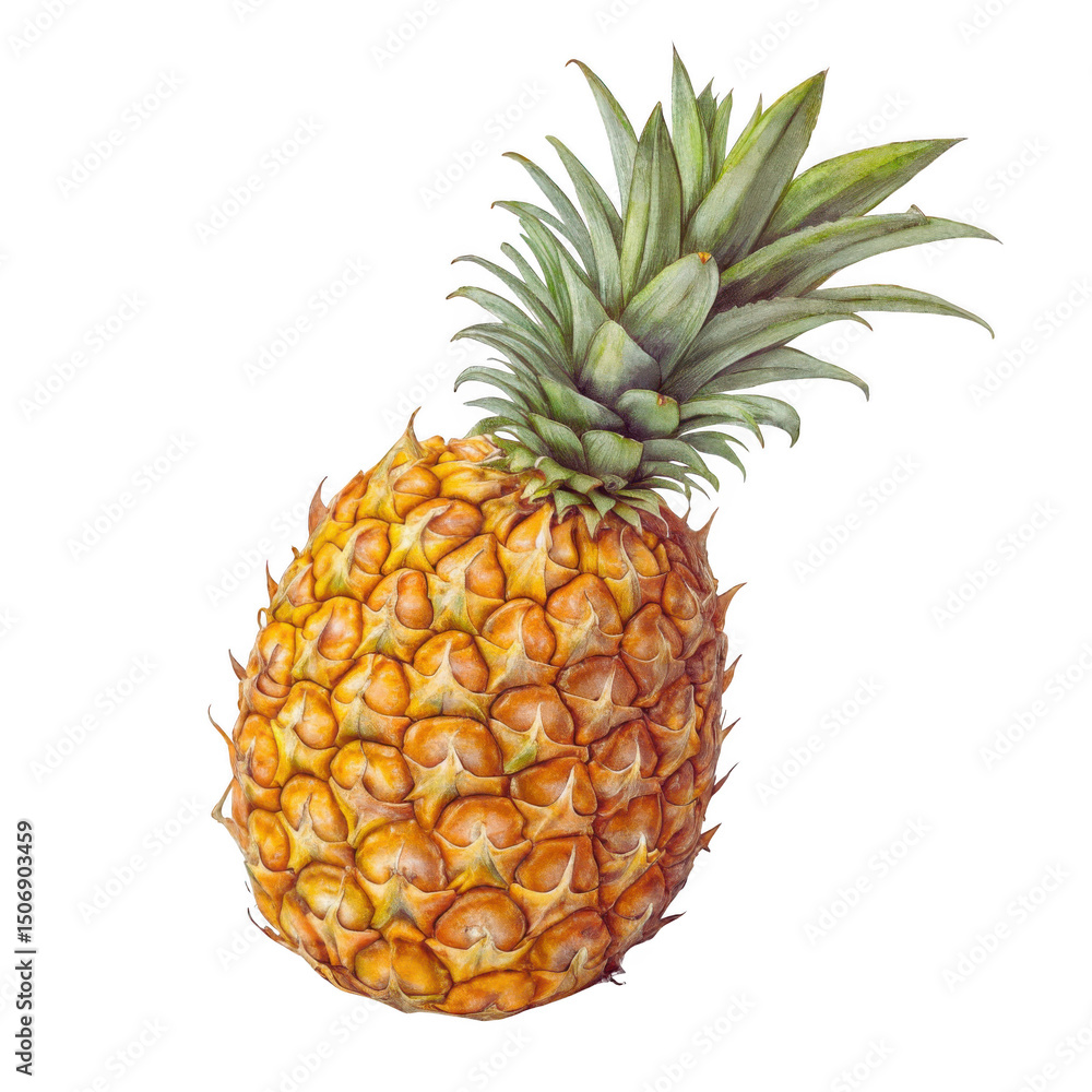 Fototapeta premium Healthy Whole Pineapple Fruit Isolated