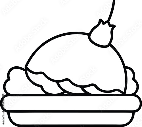 Mini Turkey Club Slider Savory Sandwich Drawing Line Art Vector Illustration