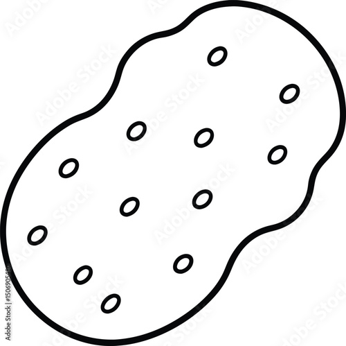 Peanut Butter Cookie Sweet Baked Treat Drawing Line Art Vector Illustration